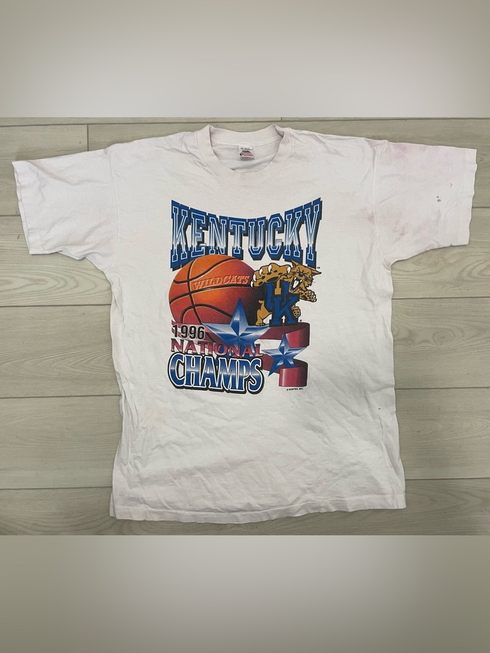 Fruit of the Loom White Kentucky 1996 National Champs Graphic Tee